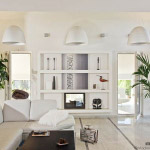 Snow-white living room in modern style